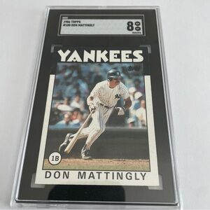 1986 Topps Yankees Trading Card - Black and White Graded SGC 8